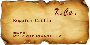 Keppich Csilla névjegykártya